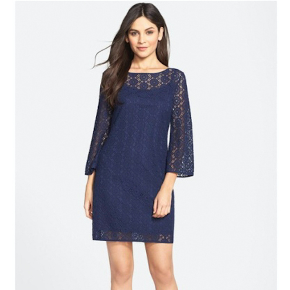 LILLY PULITZER Topanga Navy Crochet Lace Dress